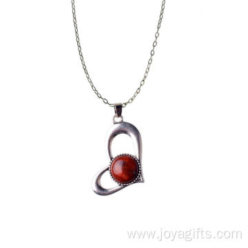 Red Jasper Heart Pendant for Necklaces Making